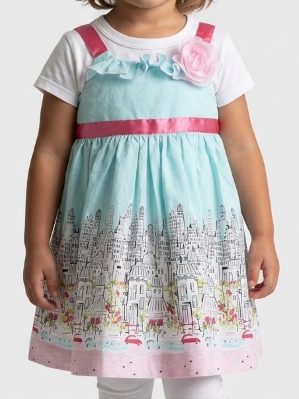 Jessica Ann Baby/Toddler Girl Dress Size 18 Month French Flare Skirt City Scene